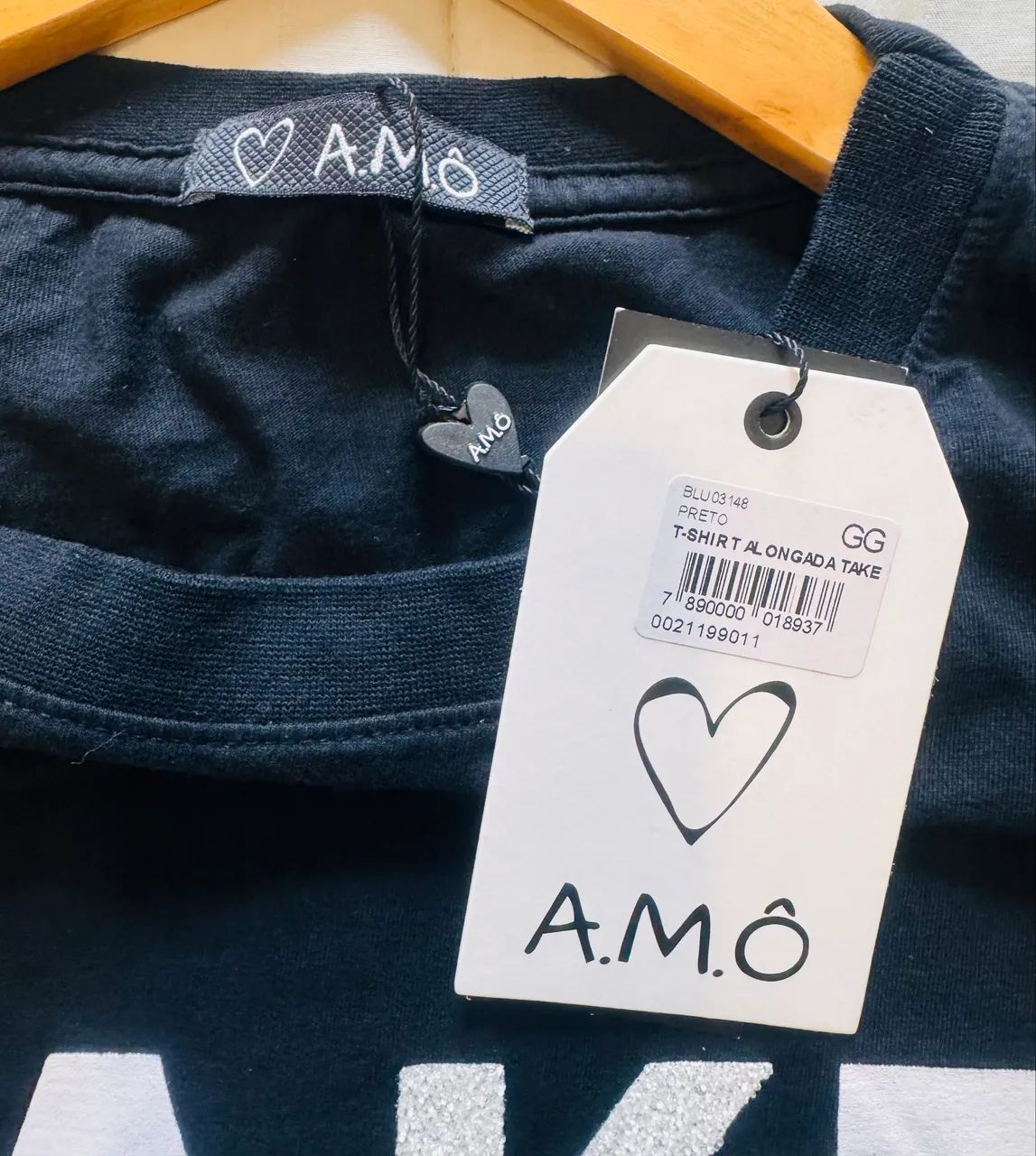Camiseta Preta em Algodão GG  - Foto 3