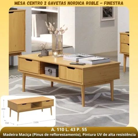 MESA CENTRO 2 GAVETAS