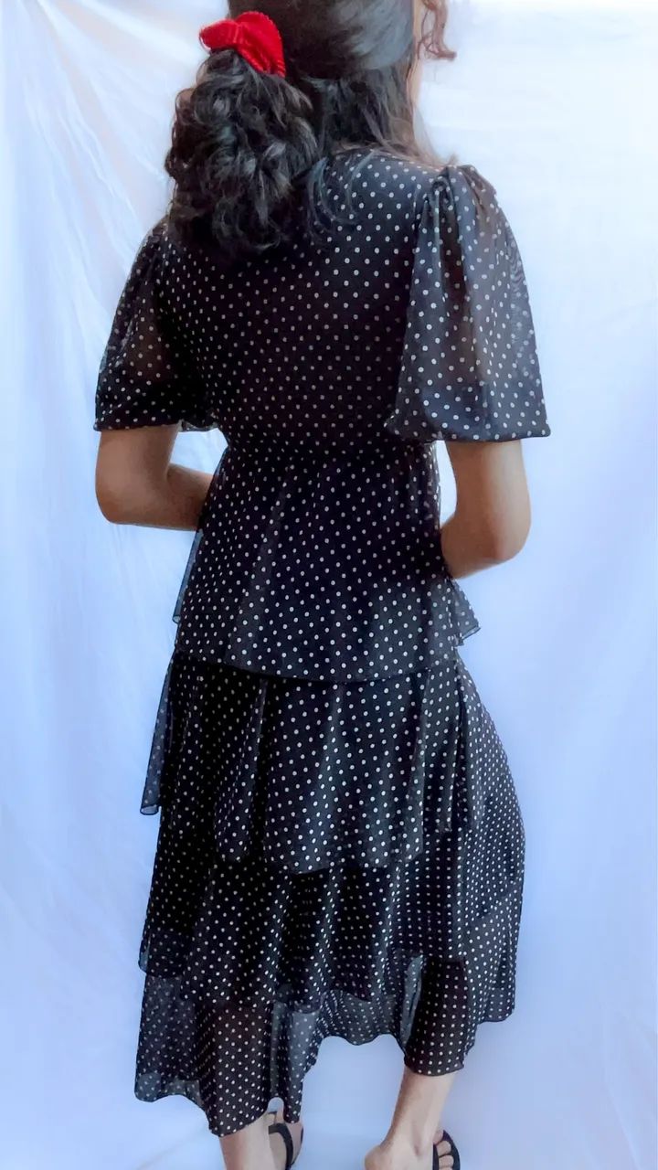 Vestido Mídi Poá Preto - Foto 2