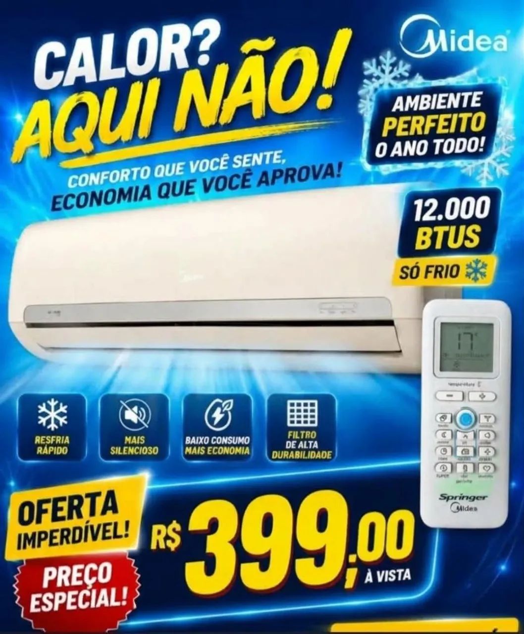 Ar condicionado Midea 12.000 BTUS