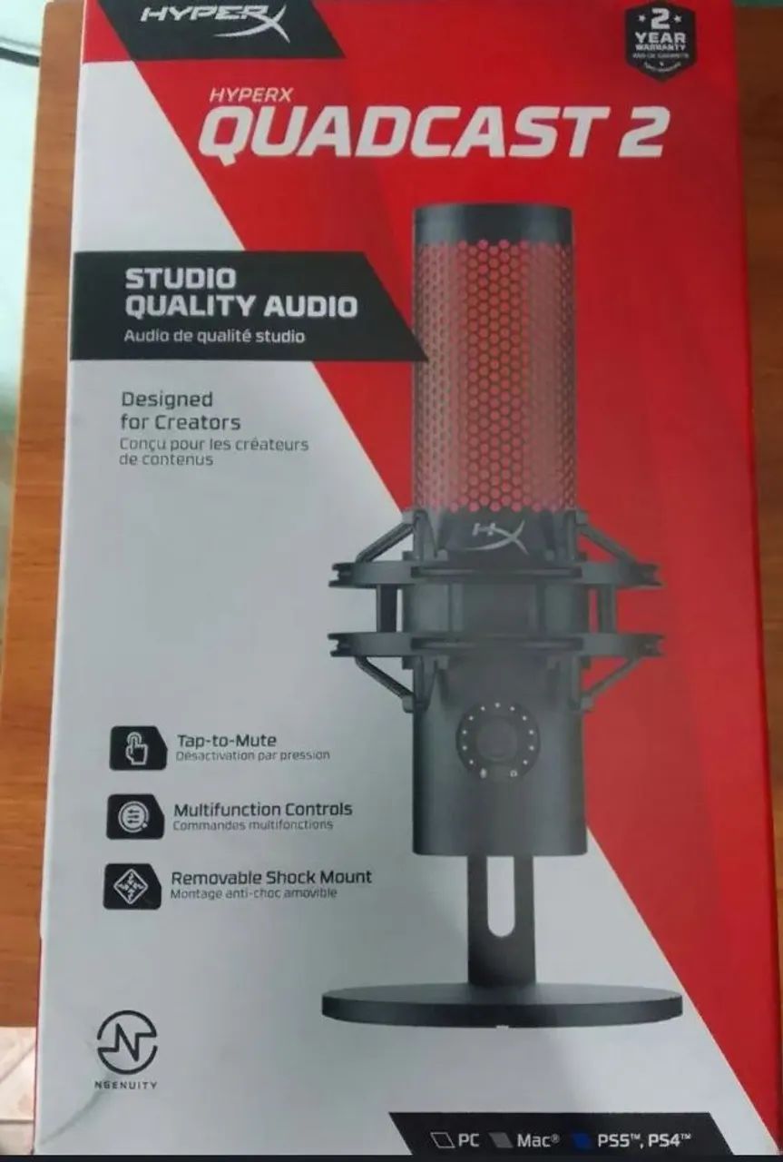  HyperX QuadCast 2 - Novo sem uso 