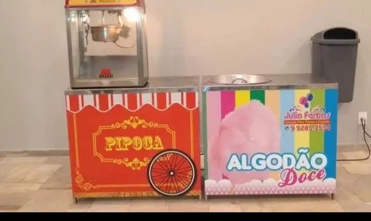 Vende-se pipoqueira e máquina de algodão doce 