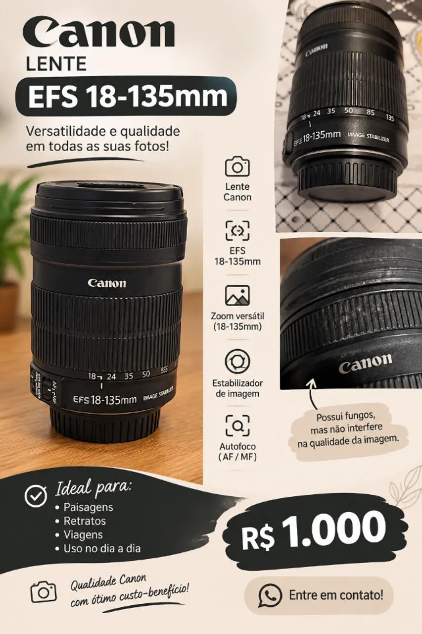 Lente Canon 18-135mm