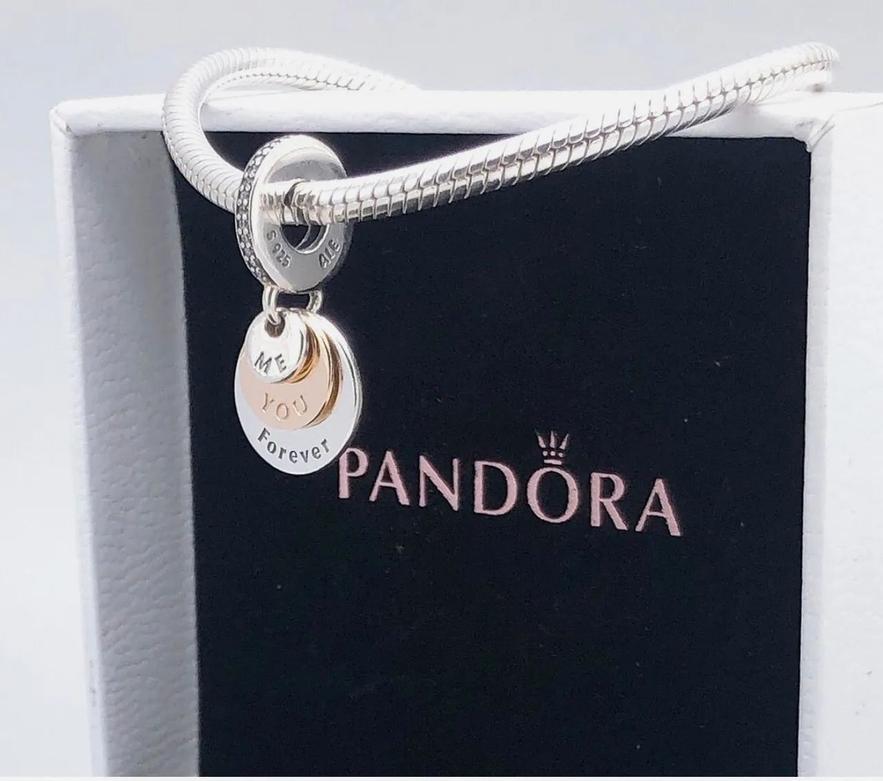 Pulseira Pandora coração + berloque Forever  - Foto 4