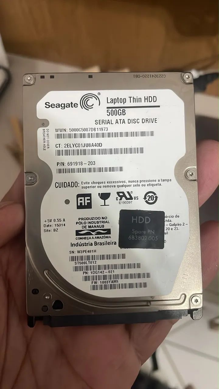 Vendo HD 500gb para notebook 