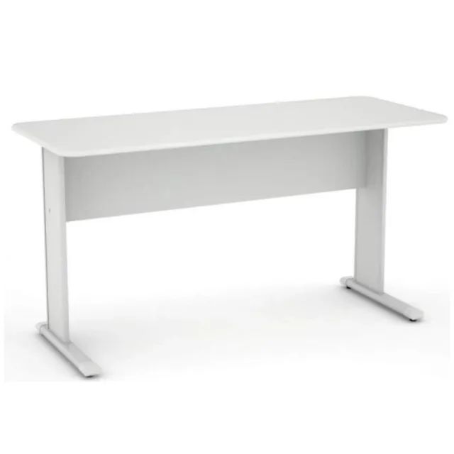 Mesa Escritório Cinza Compacta Resistente Sem Gavetas Ideal Trabalho 43099