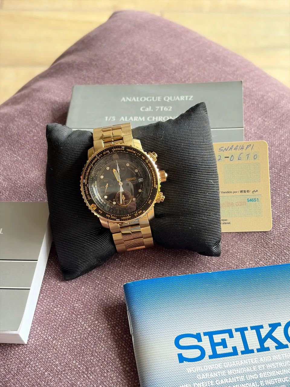 Relógio Gold-Tone Seiko SNA414 Flightmaster - Foto 4