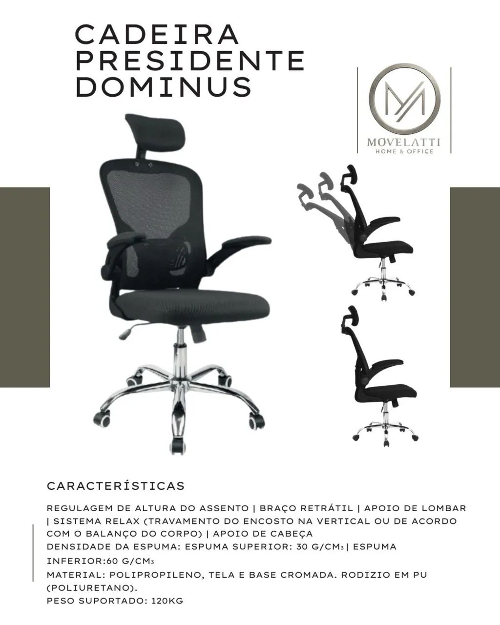 Cadeira presidente dominus 