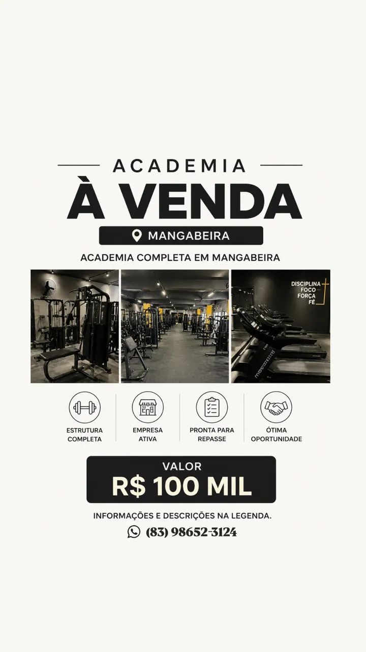 Academia completa em funcionamento 