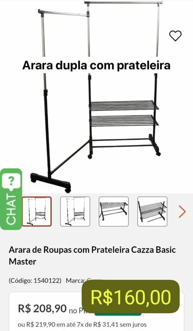 Arara dupla Gazza  com prateleira 