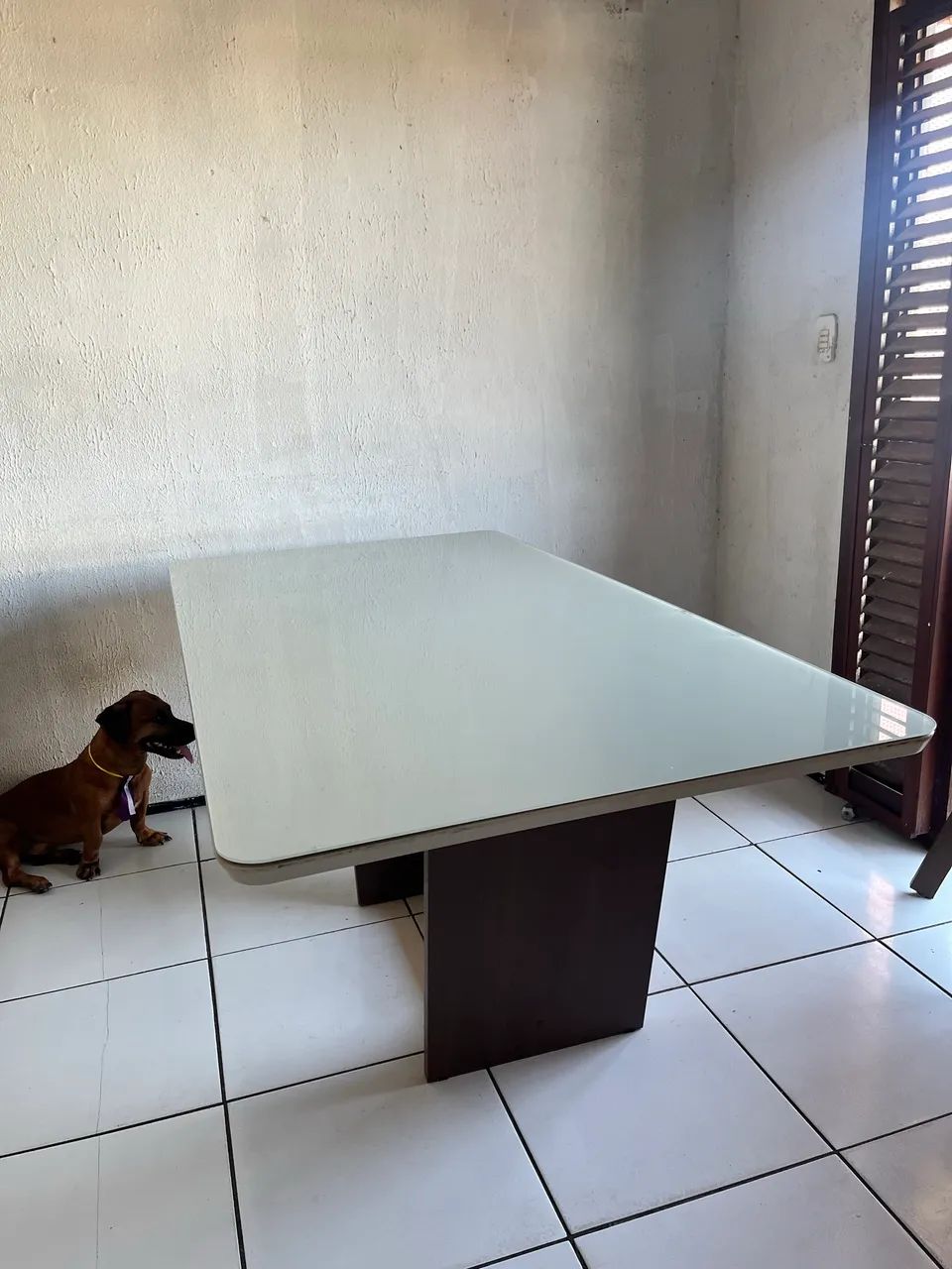 Mesa grande com tampão de vidro  - Foto 3