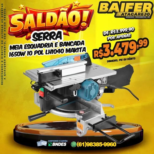 Serra Meia Esquadria e Bancada 1650w 10 Pol LH1040 Makita