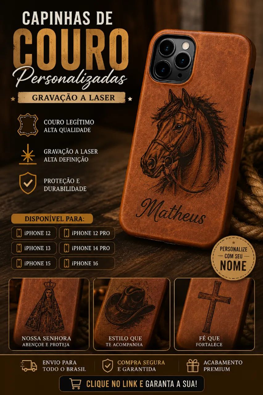 Capinhas para celular em couro legítimo 