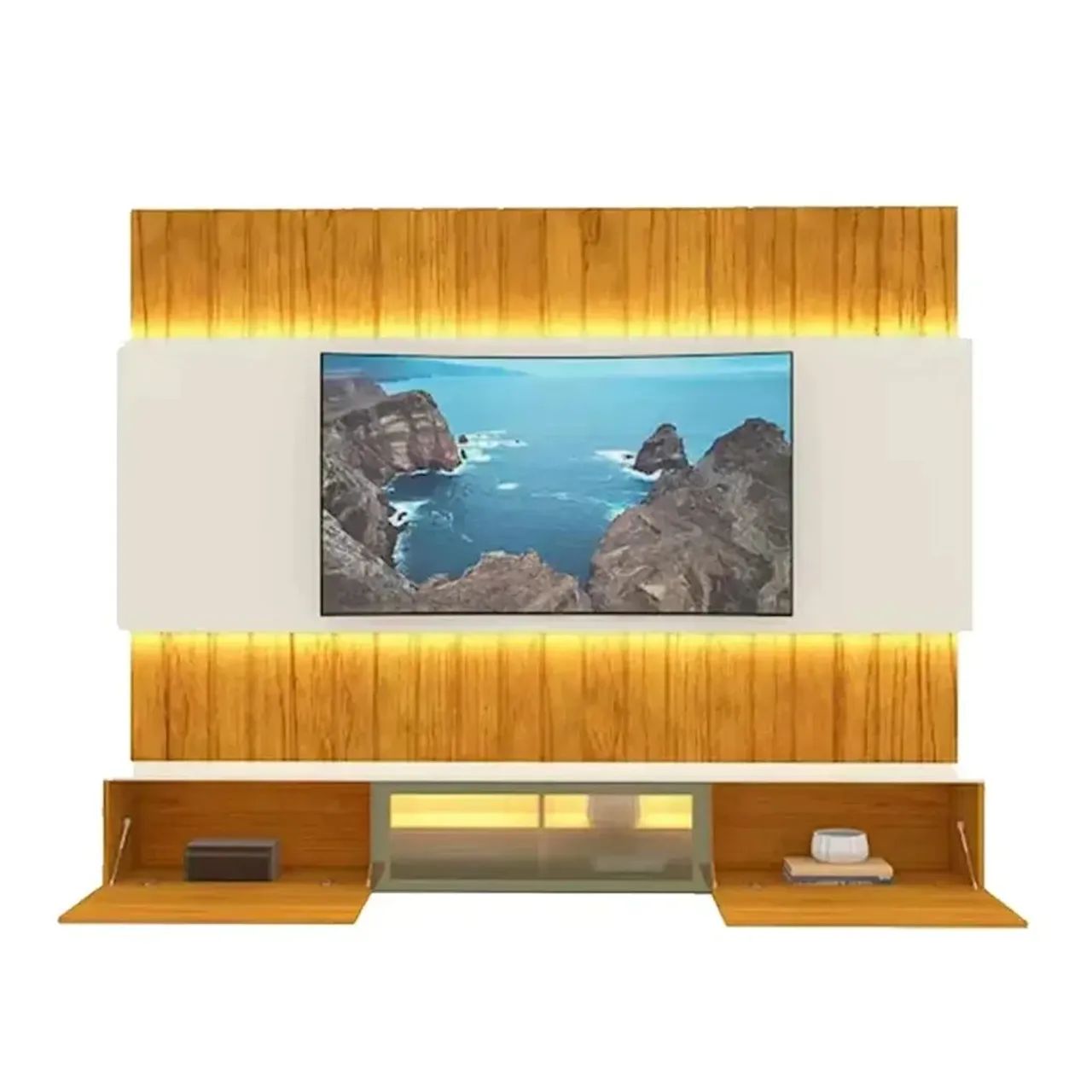Painel Soberano 230 Tv Até 85 Polegadas Ripado com Led e Vidro Reflecta _ pronta entrega  - Foto 2