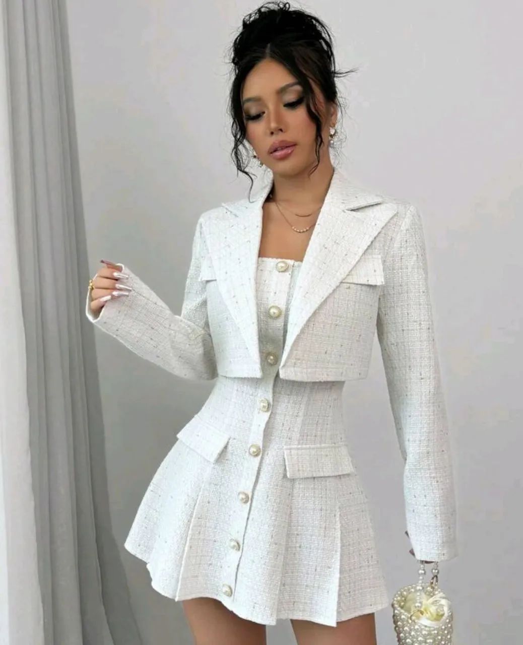 Vestido Sem Alça + Jaqueta Curta - Foto 3