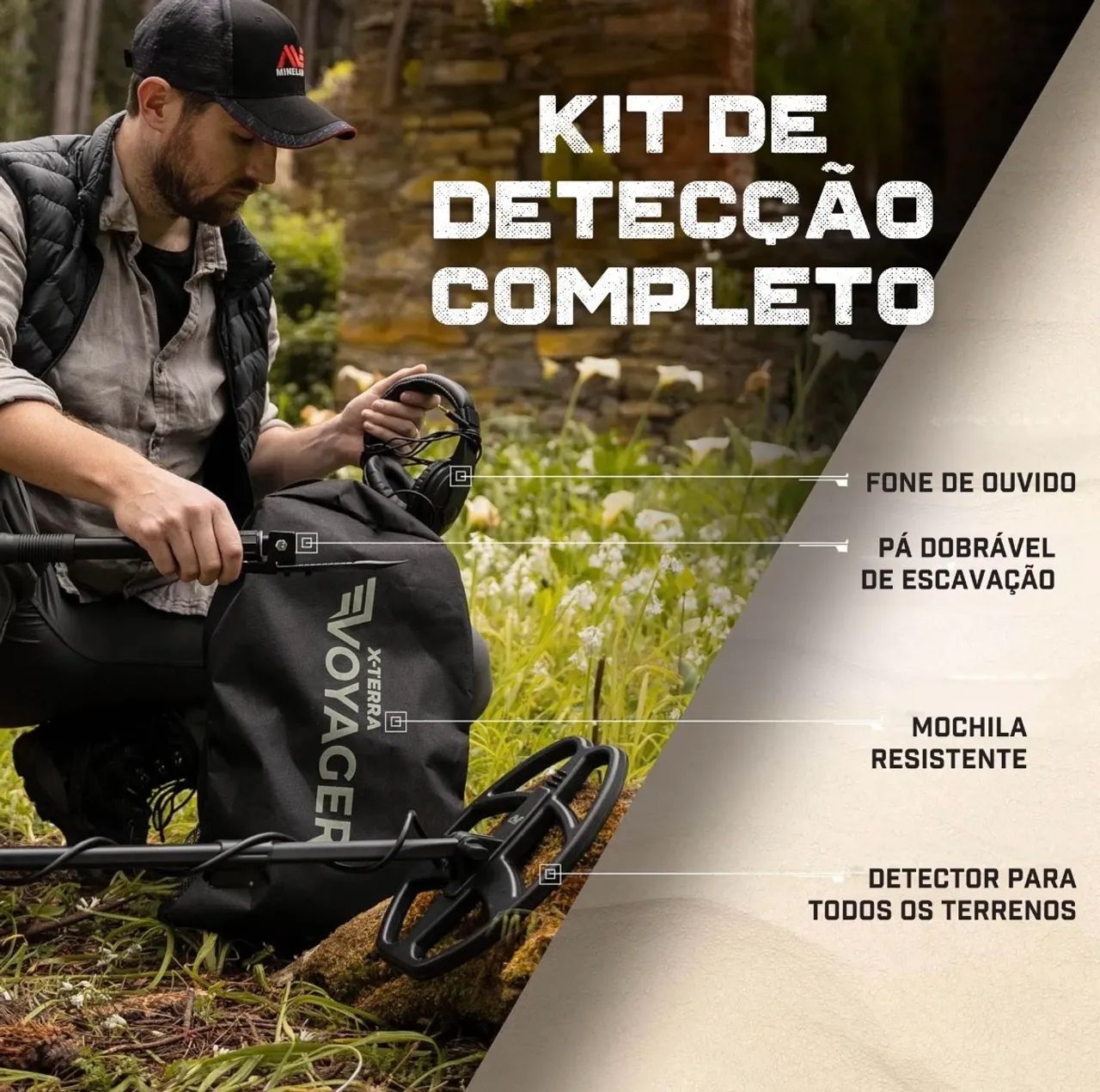 Detector De Metais Voyager Com Kit (pá, Fones E Mochila) - Foto 4