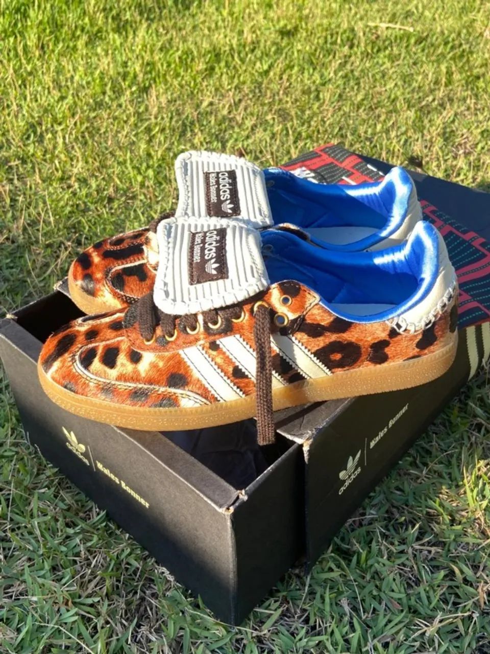 adidas gazelle silver green womens Wales Bonner Pony Hair Leopard Samba  La Garonne