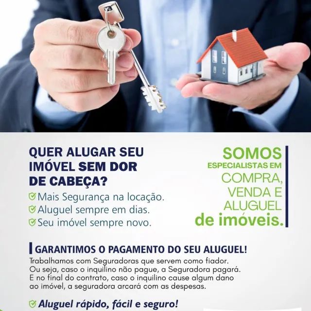 Quer alugar seu imóvel? Aluguel Garantido e Risco Zero e Gestão Profissional