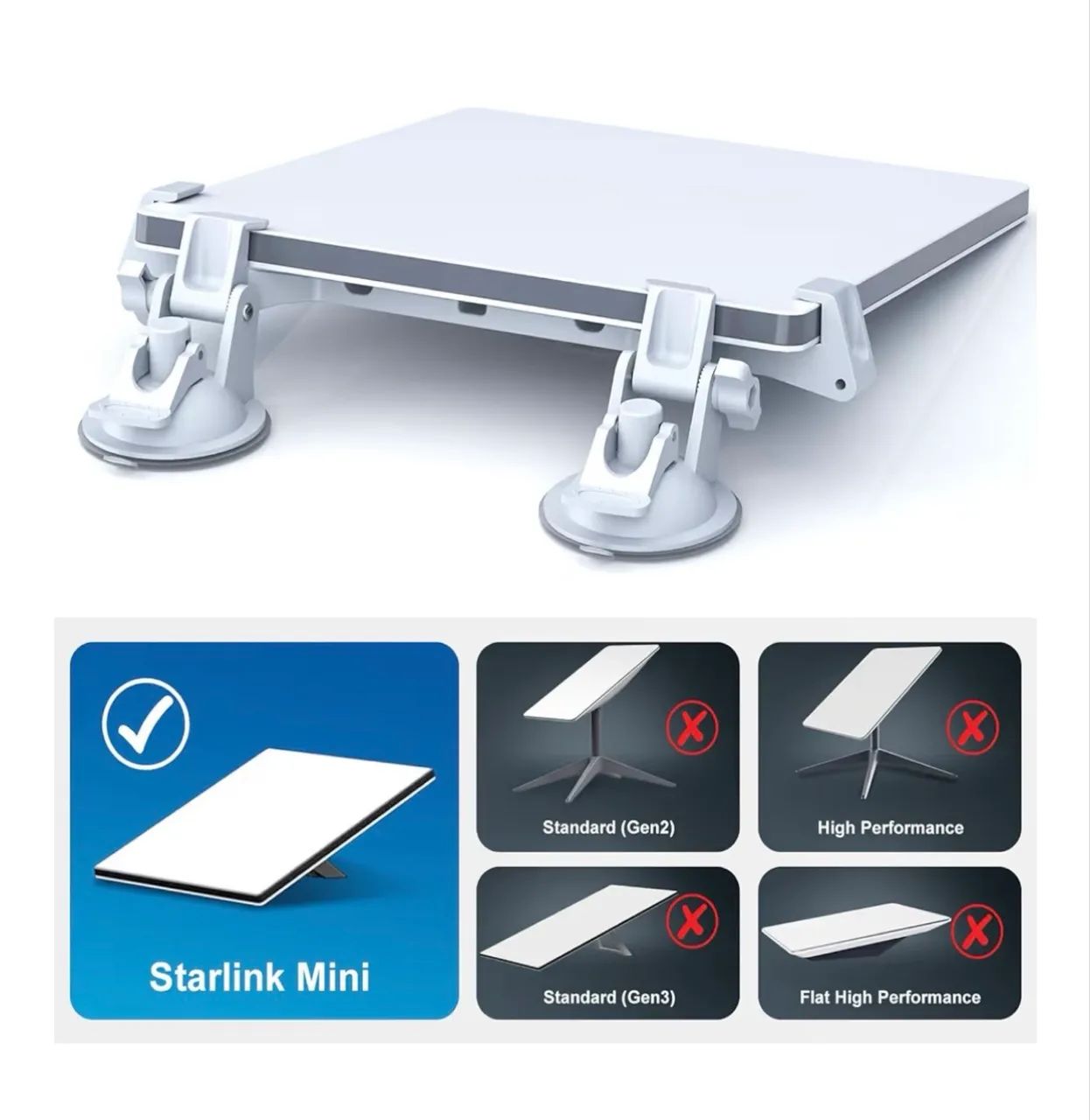 Suporte Starlink Mini Com Ventosas Para Painel e Pára-brisa  - Foto 5