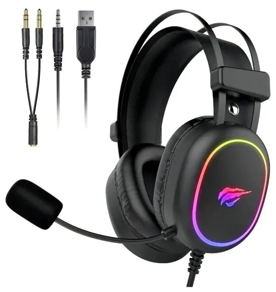 Fone de Ouvido Headset Gamer Havit H2016D RGB e Microfone - Foto 2