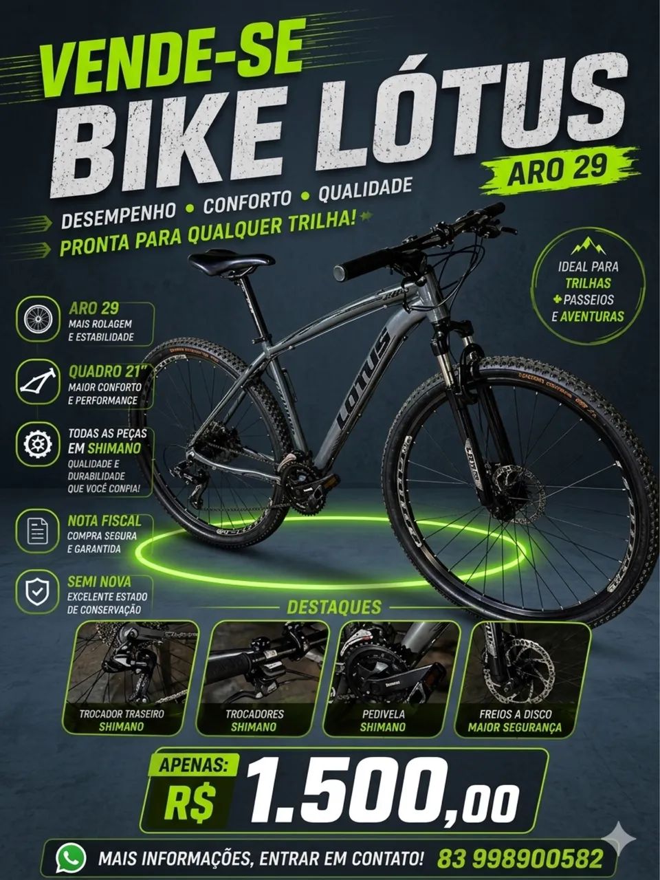 Bike Lottus aro 29 Extra!!