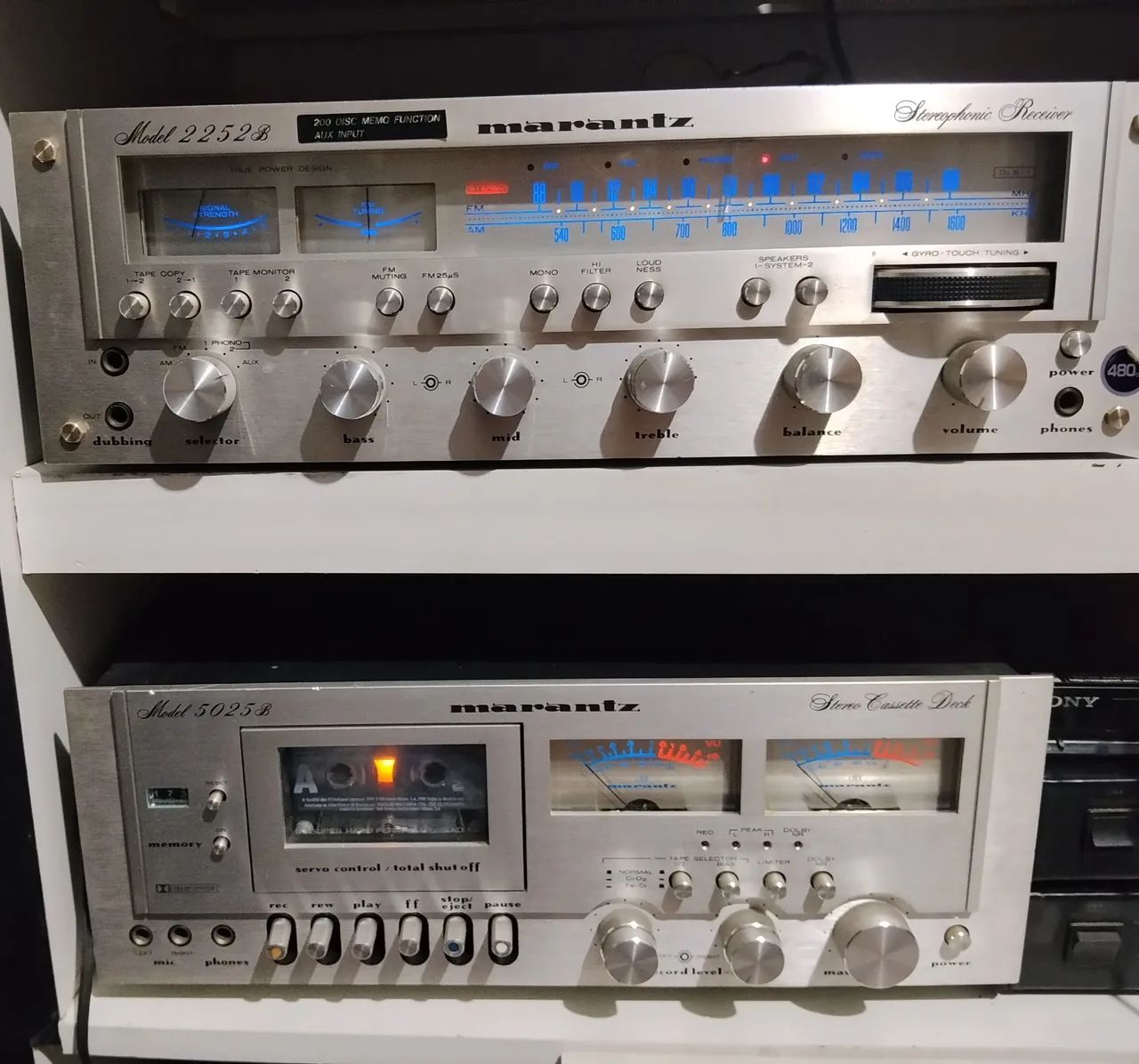 Receiver Marantz 2252B;Tape deck 5025