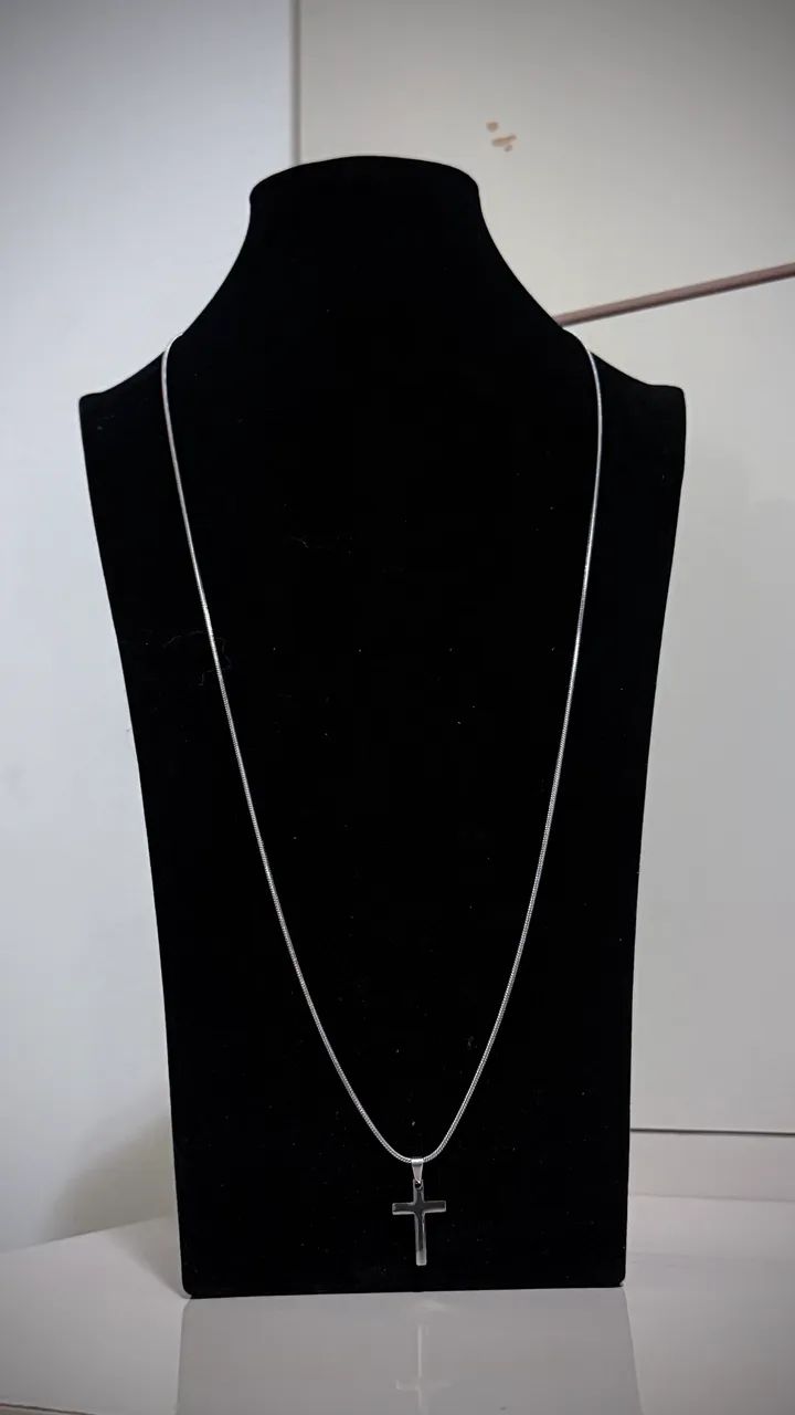 Corrente 70 cm cor prata, 1,5 mm
