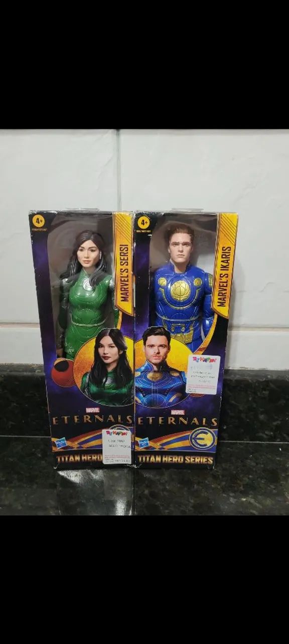 Kit c 2 figuras Eternos articulado Marvel 30cm 