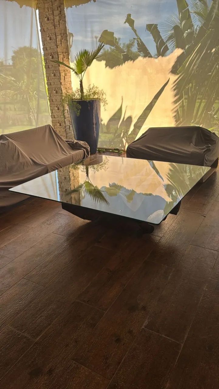 Mesa de centro Tronco aroeira com vidro  - Foto 2