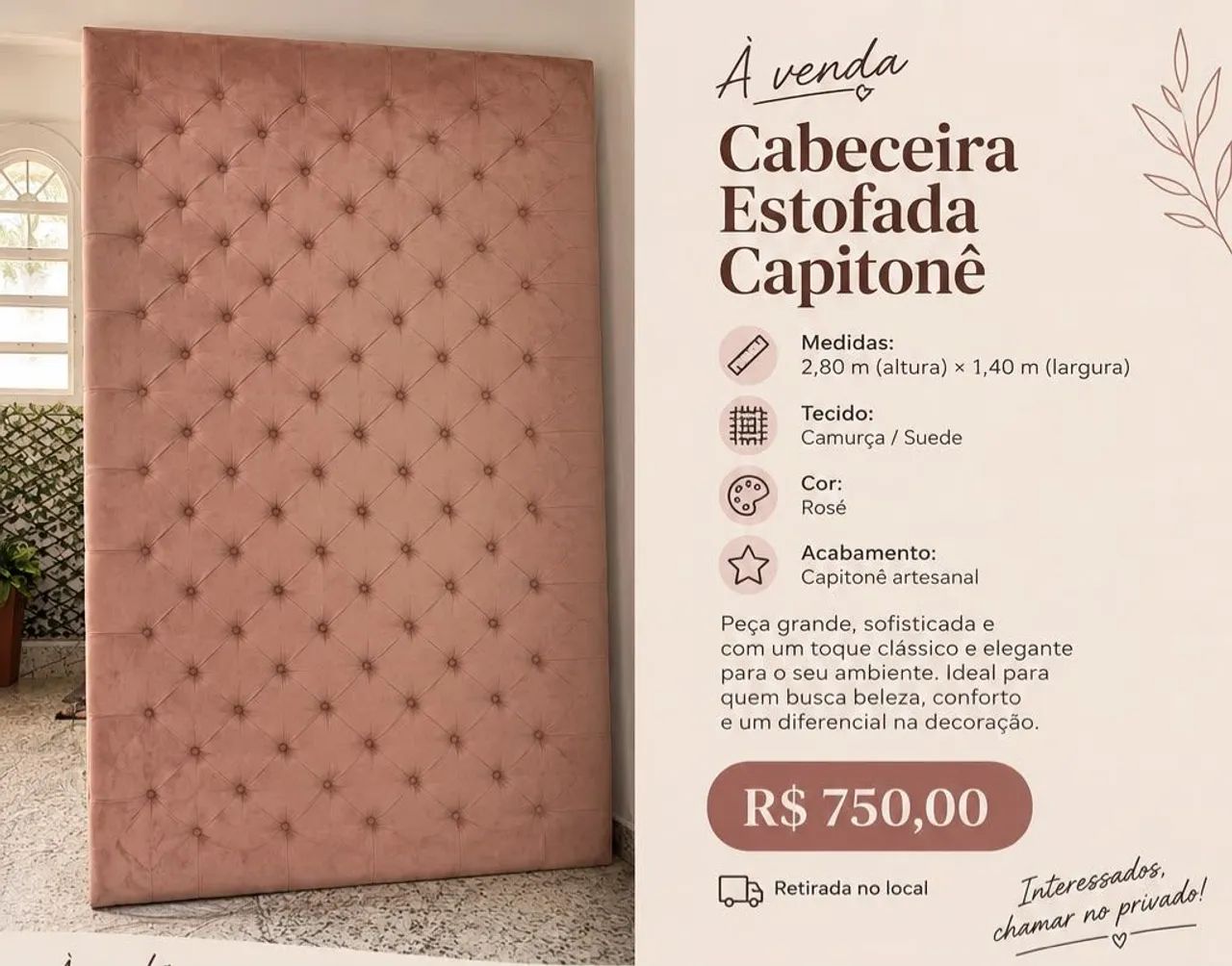 Cabeceira estofada
