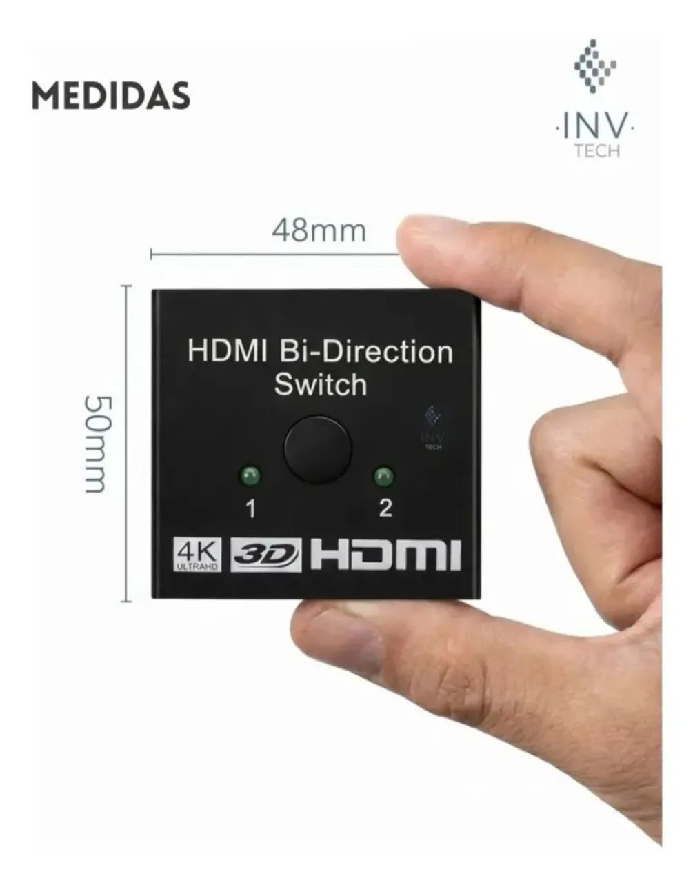 Chaveador Switch Hdmi Bi-direcional 2 em 1 4k Splitter - Foto 5