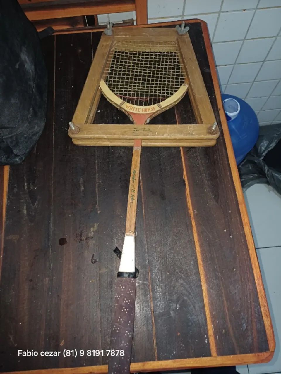 Raquete de tênis antiga p - Foto 3
