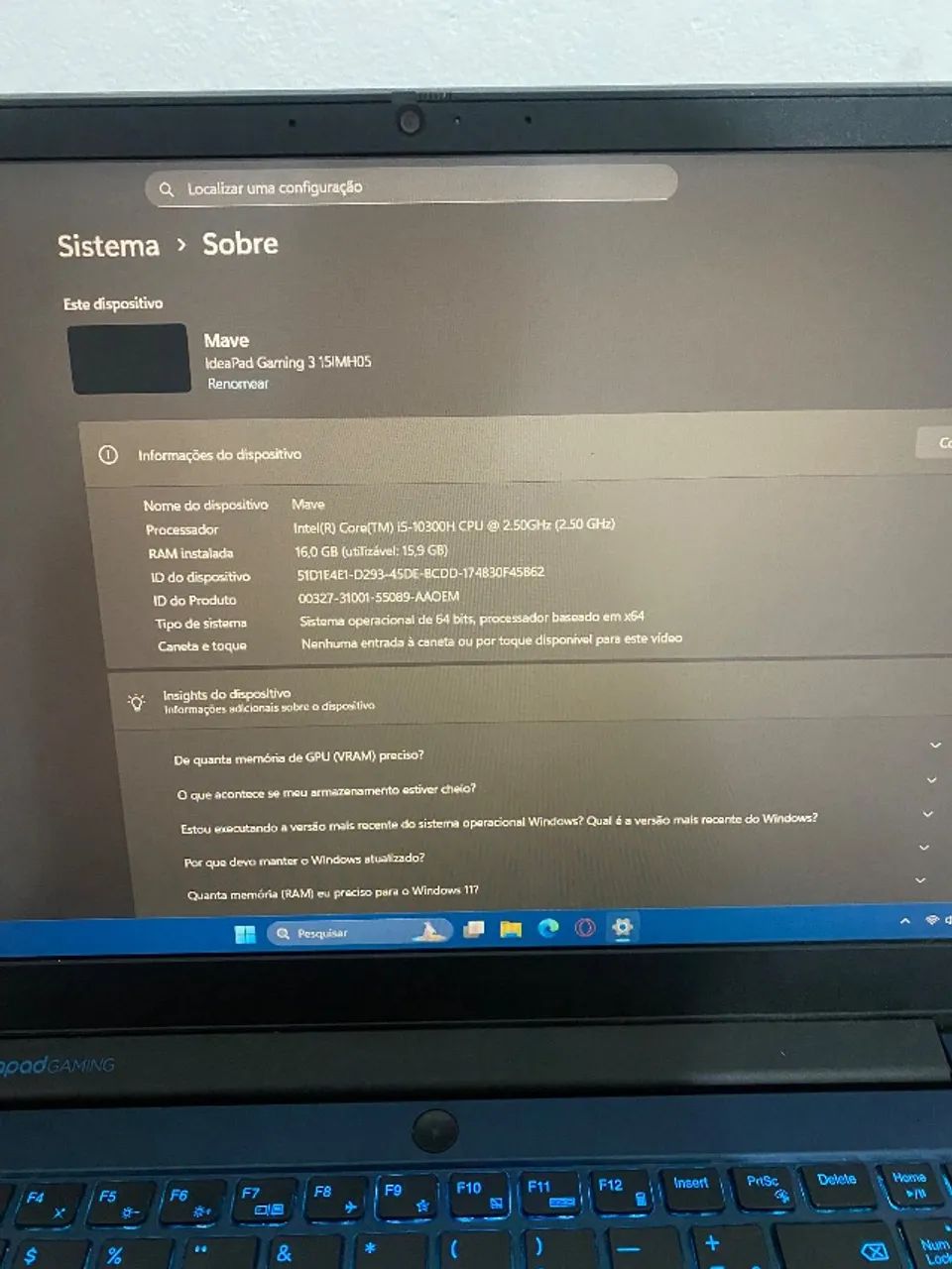 Notebook Lenovo Ideapad Gaming 3i  - Foto 6