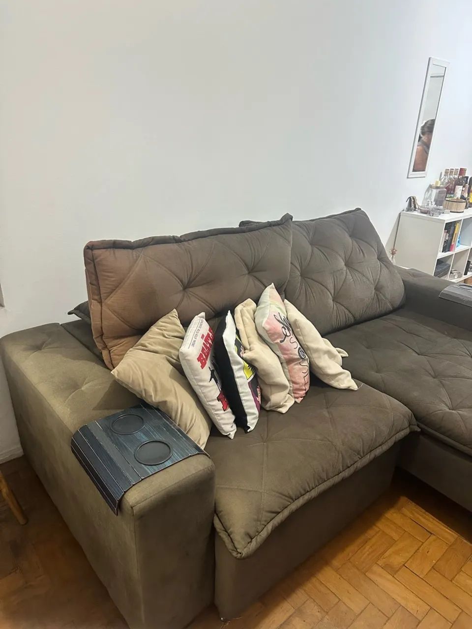 Sofá Retrátil e Reclinável Marrom - Foto 3