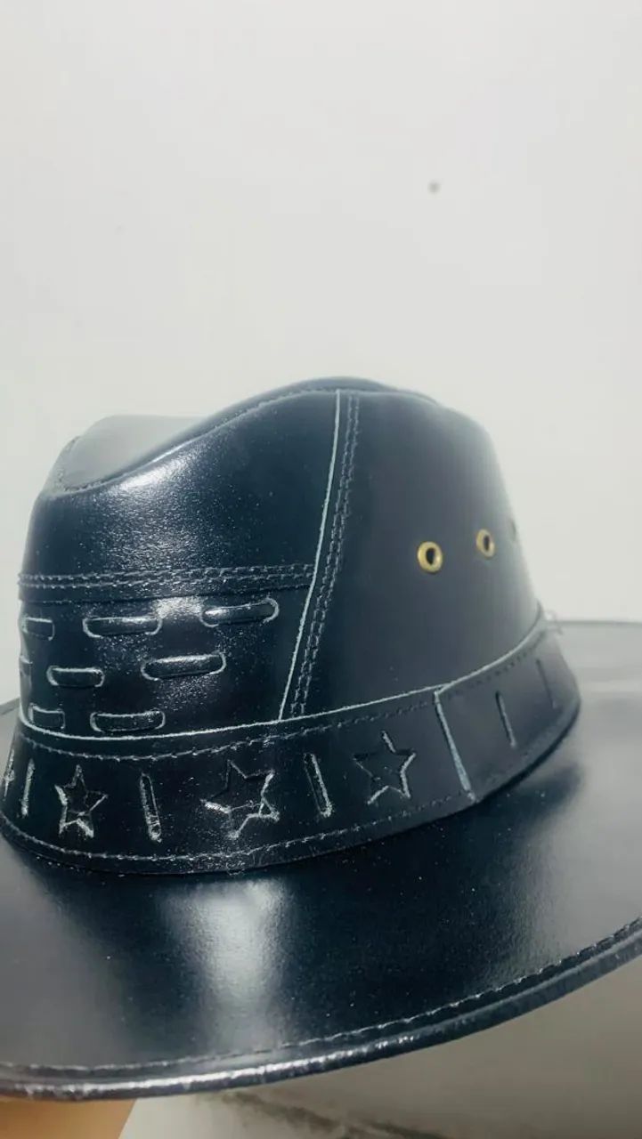 Chapéu de cowboy/vaqueiro de couro - Foto 4