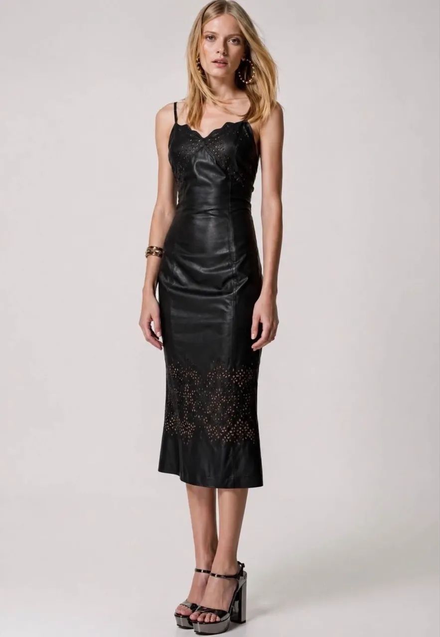 Vestido Animale couro