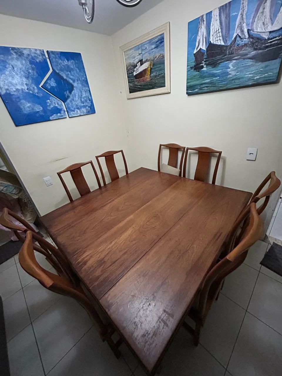 Mesa de madeira maciça 8 lugares - Foto 3
