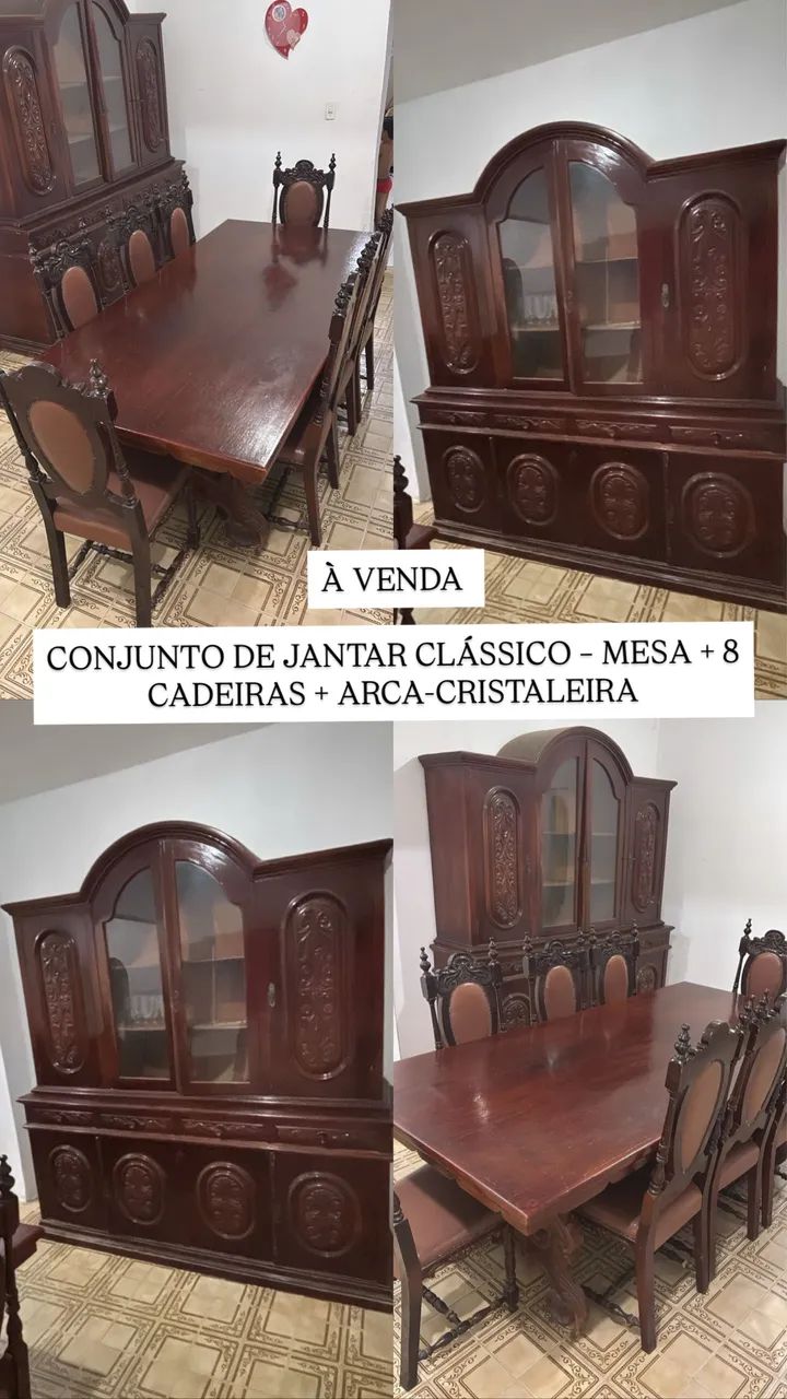 Vendo mesa com 8 cadeiras + arca 