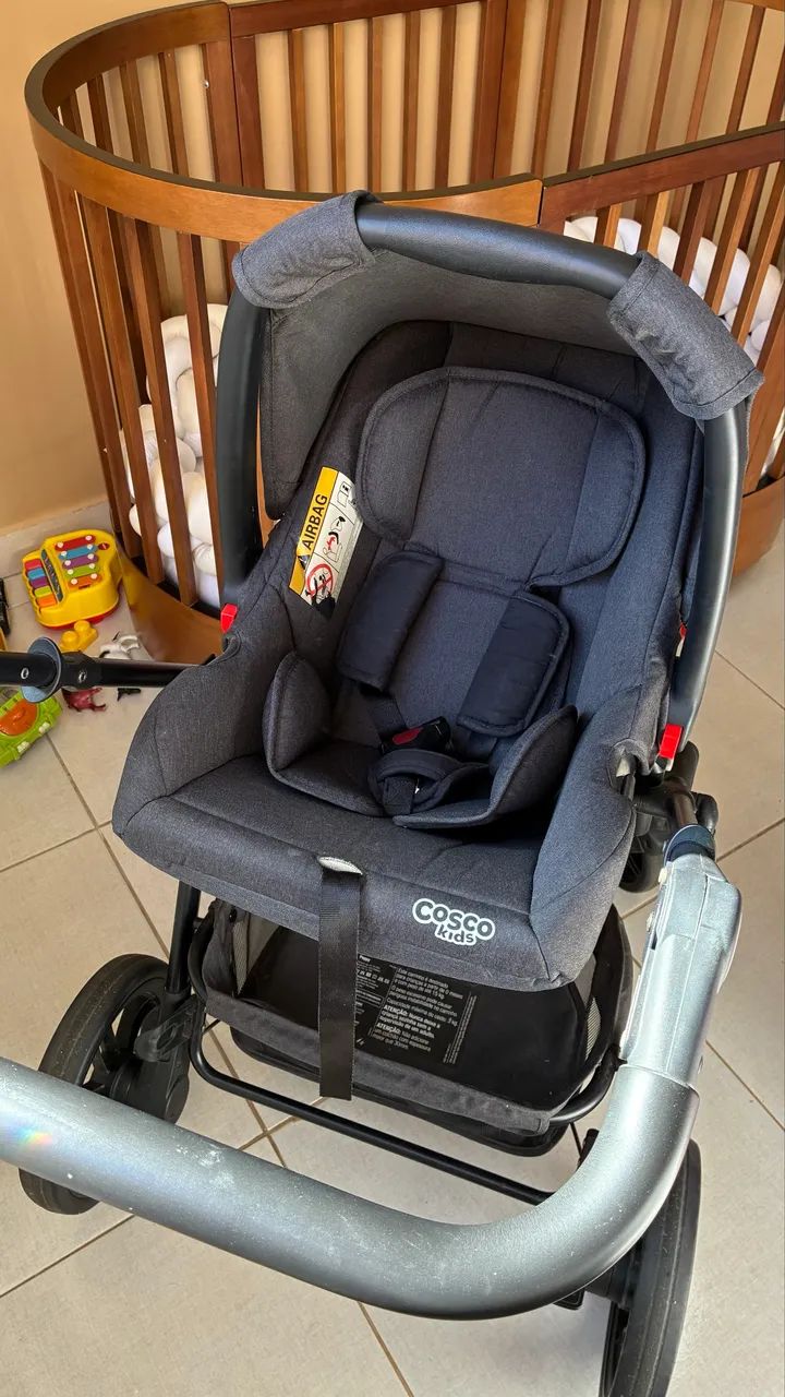 Carrinho Moisés- Cosco + Bebê Conforto IMPECÁVEL  - Foto 5
