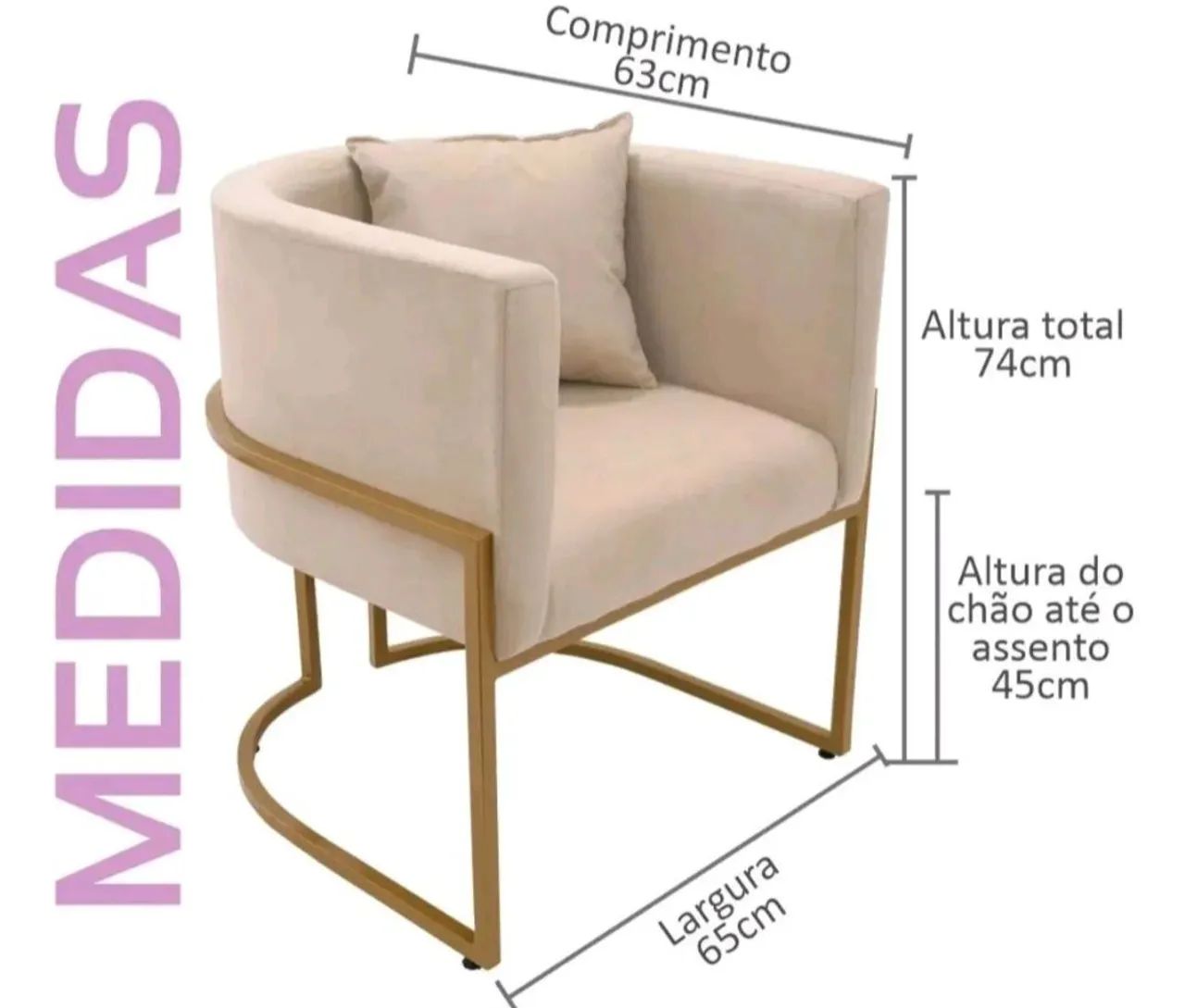 Cadeira poltrona luxo decorativa  - Foto 2