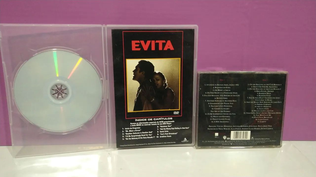 Dvd e Cd duplo musical Evita originais  - Foto 4