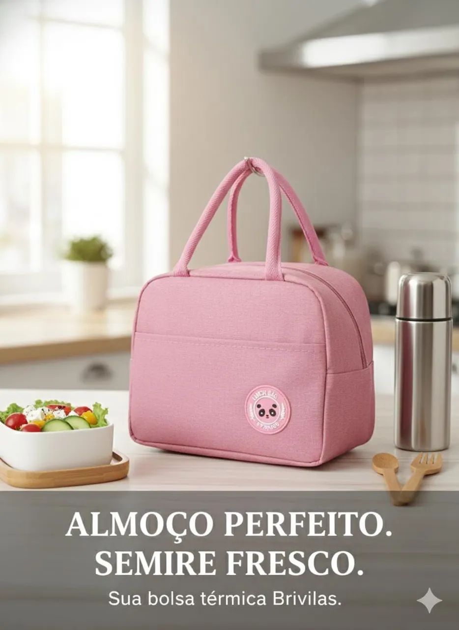 Bolsa Térmica Pequena Cor Rosa Bebê 