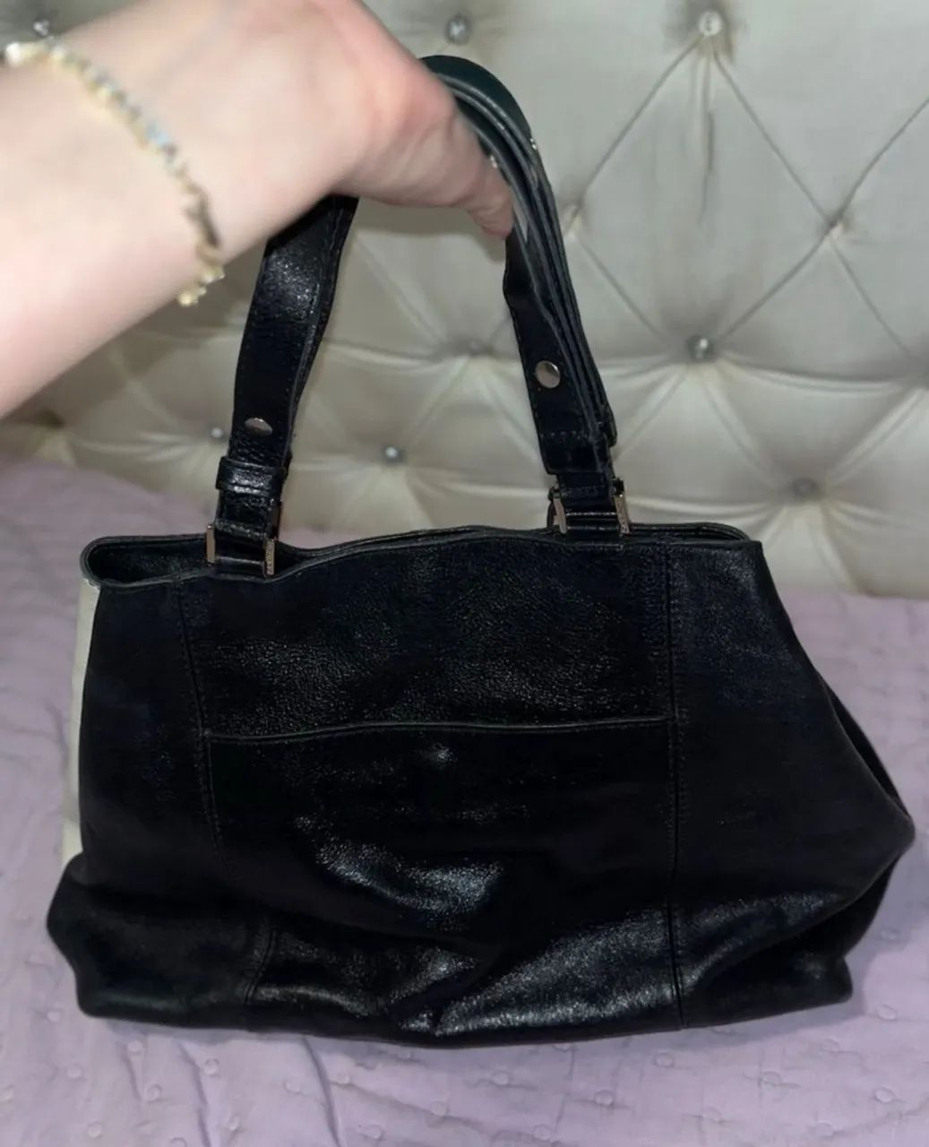 Bolsa Arezzo Bicolor preta e branca  - Foto 2