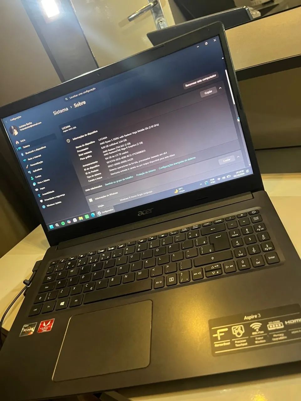 Notebook  Acer aspire 3 A315-23 - Foto 2