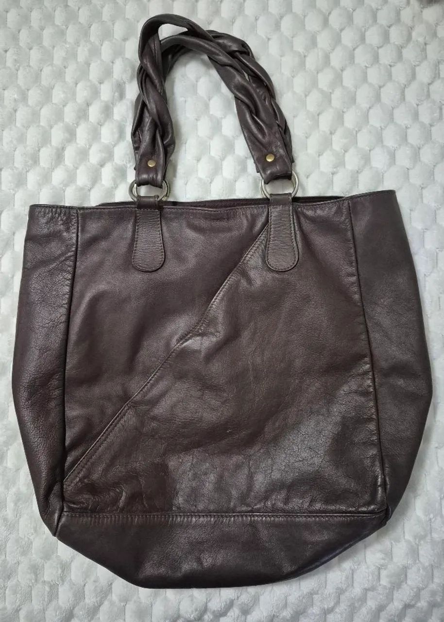 Bolsa grande em couro Via Mia - Foto 2