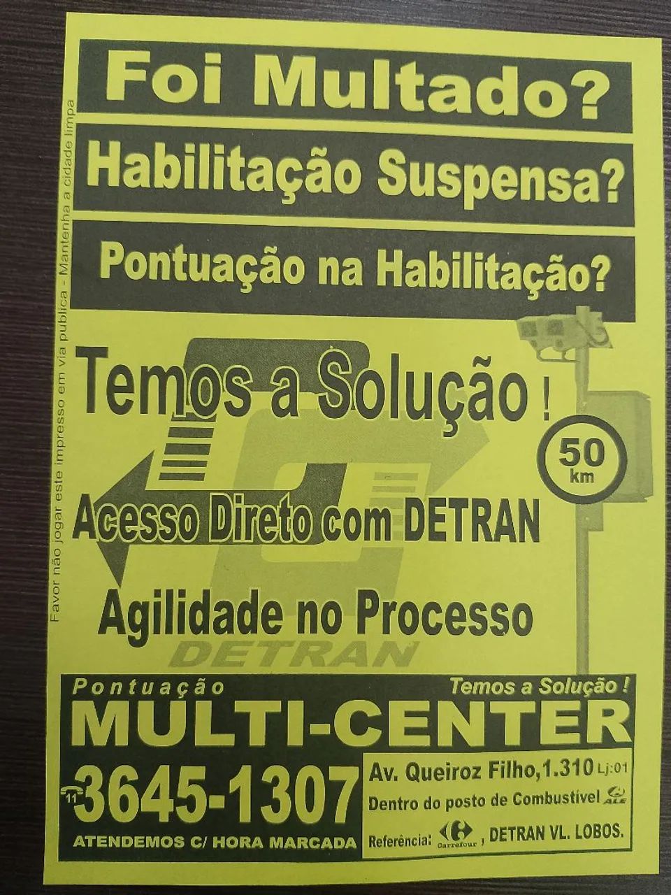 ENTREGA DE PANFLETO NO FAROL