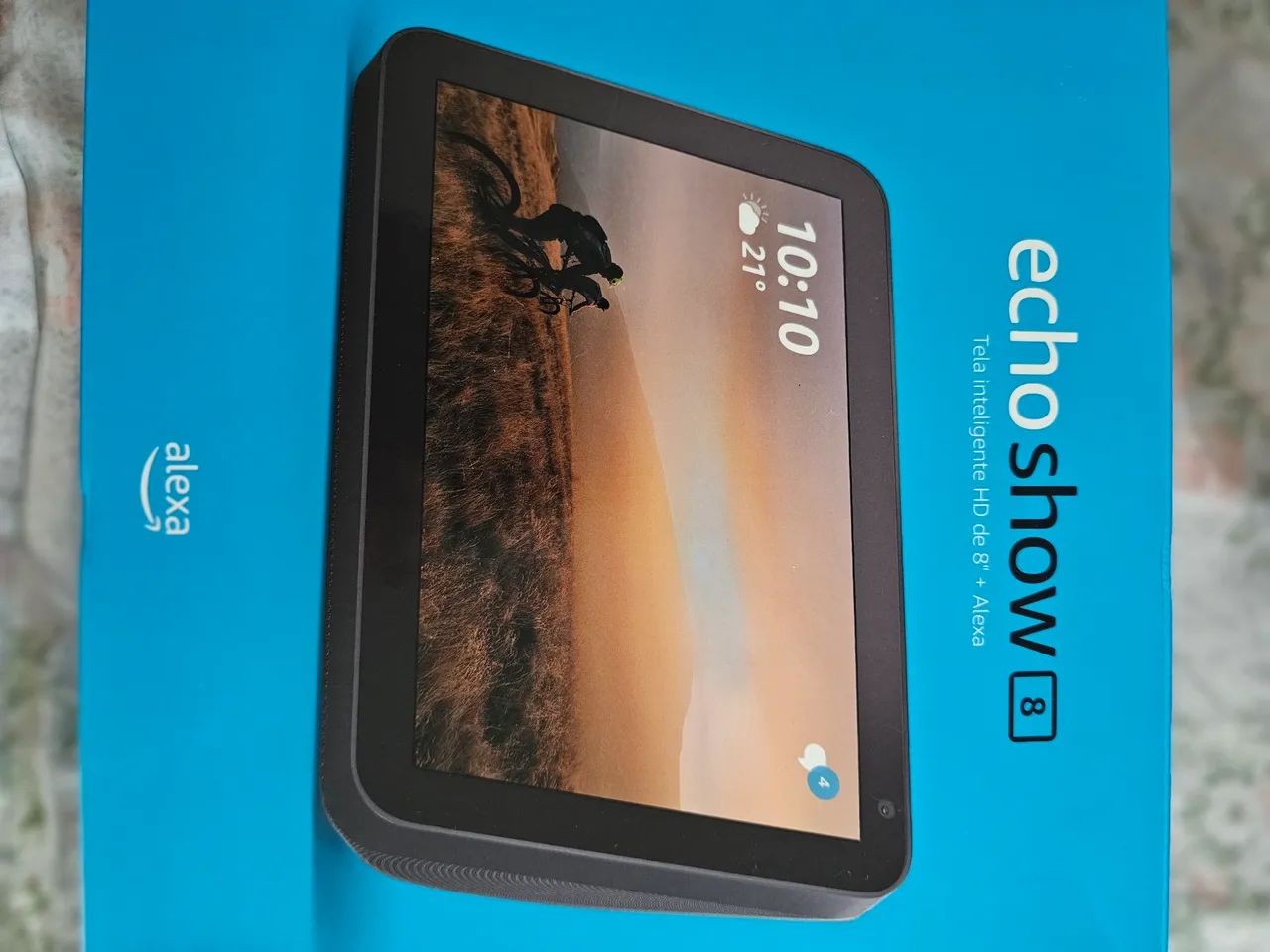 Echo Show Alexa 8 polegadas geração  1 com suporte articulável e película  - Foto 5