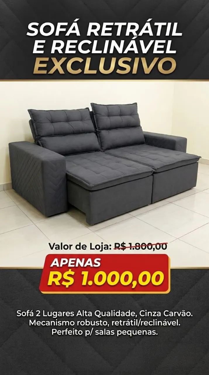 Sofá Reclinável 2 lugares