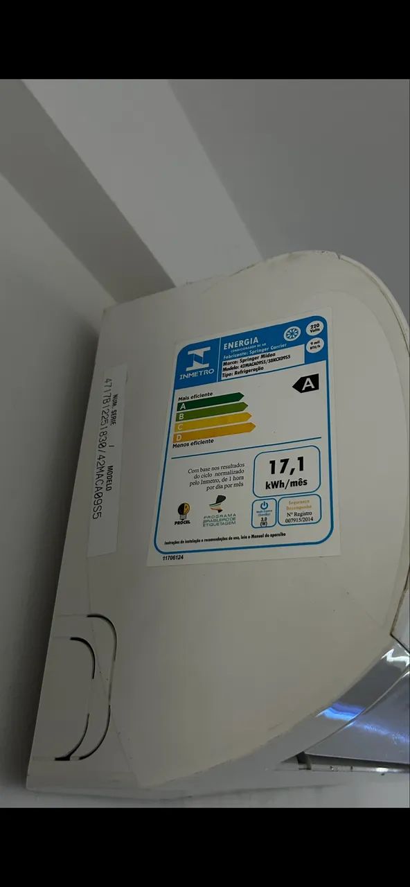 Ar Condicionado Split Springer Midea 9.000 BTUs 220V - Perfeito Estado