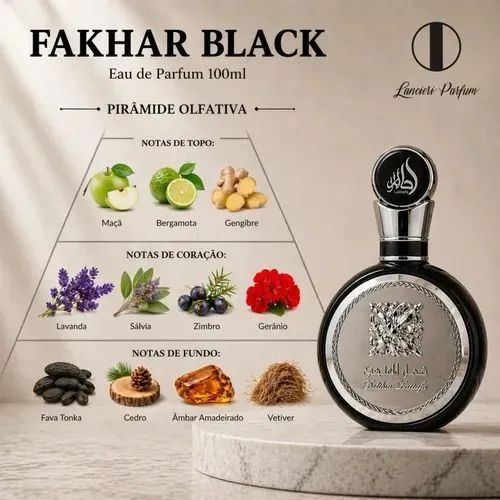 Perfume Árabe Fakhar Black 100ml - Lattafa  - Foto 2